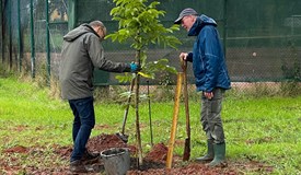 Tatkräftige Pflanzaktion im Kindergarten Neuendeich